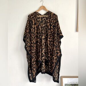 Leopard print oversized coverup, kaftan, beach cover